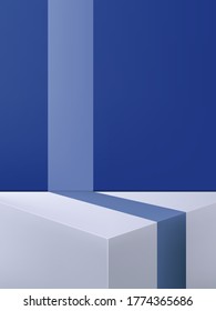 Vector Minimal Geometric Shapes Studio Shot Background, Blue