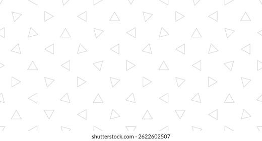 Vector minimal geometric texture with small outline triangles. Cute modern minimalist seamless pattern. Simple abstract gray and white background. Transparent backdrop. Repeated decorative geo design