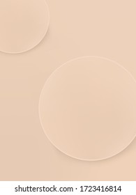 Vector Minimal Geometry Product Display Background or Platform, Top View, Pastel Beige Monochrome