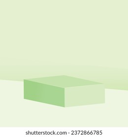 Vector minimal green podium and scene with 3d render in abstract abackground composition.