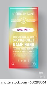 Vector Minimal House Party Poster. Futuristic Leaflet Design Template
