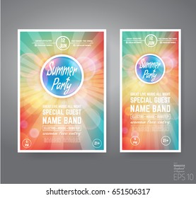 Vector Minimal House Summer Party Poster. Futuristic Flyer Design Template