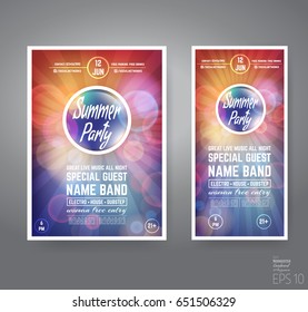 Vector Minimal House Summer Party Poster Leaflet Brochure. Futuristic Leaflet Design Template
