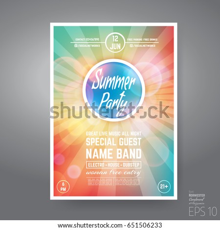 vector minimal house summer party poster stock vector royalty free great leaflet design