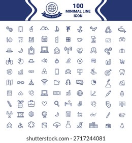 Diseño de conjunto de iconos mínimo de Vector