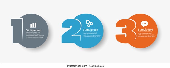 Vector minimal Infographic design template with icons and 3 options or steps. Can be used for process diagram, presentations, workflow layout, banner, flow chart, info graph.