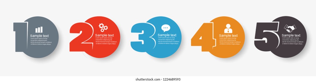 Vector minimal Infographic design template with icons and 5 options or steps. Can be used for process diagram, presentations, workflow layout, banner, flow chart, info graph.