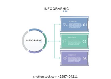 Vector minimal Infographic design template with icons and 3 options or steps. vector illustration.