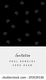 Vector minimal invitation card or ticket, monochrome geometric pattern templates. Ideal for Save The Date, tickets, anniversary date, birthday cards, invitations.