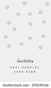 Vector minimal invitation card or ticket, monochrome geometric pattern templates. Ideal for Save The Date, tickets, anniversary date, birthday cards, invitations.