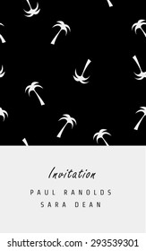 Vector minimal invitation card or ticket, monochrome geometric pattern templates. Ideal for Save The Date, tickets, anniversary date, birthday cards, invitations.