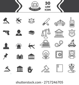 Vector minimal law iconset design
