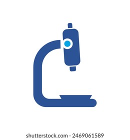 A vector minimal microscope icon for education and other uses