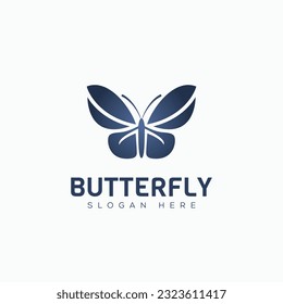 Vector minimal modern abstract butterfly logo template isolated