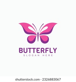 Vector minimal modern abstract butterfly logo template isolated