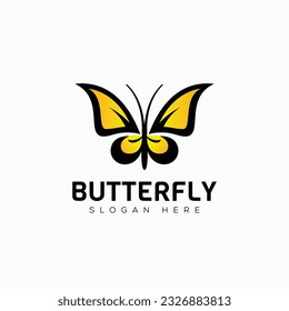 Vector minimal modern abstract butterfly logo template isolated