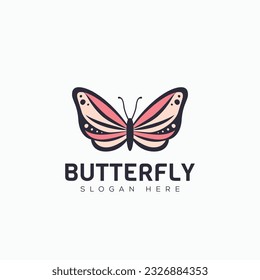 Vector minimal modern abstract butterfly logo template isolated