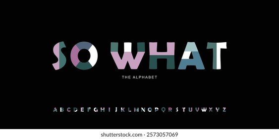 Vector Minimal Modern Digital Color Block Textured Fonts And Alphabet