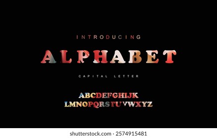 Vector Minimal Modern Fashion Gradient Stripes Pattern Textured Fonts And Alphabet
