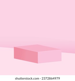 Vector minimal pink podium and scene with 3d render in abstract abackground composition.