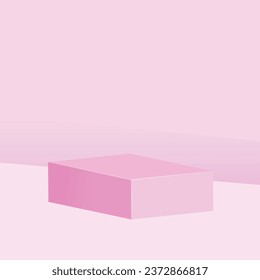 Vector minimal pink podium and scene with 3d render in abstract abackground composition.