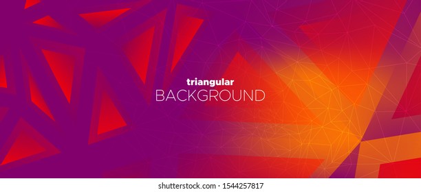 Vector Minimal Poster. 3d Abstract Polygon Background. Red Creative Geometry. Landing Page. Graphic Minimal Design. Vibrant Polygonal Pattern. Red Geometric Shapes. Landing Page. Red Minimal Concept.