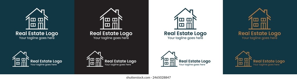 Vector minimalista diseño de logo inmobiliario