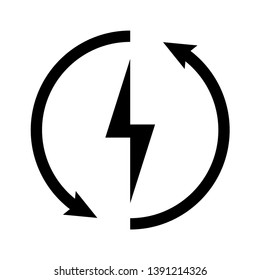 Vector minimal recharging icon on white background