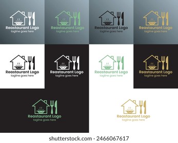 Vector minimalista diseño del logotipo del restaurante