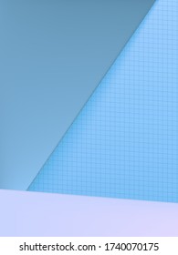Vector Minimal Studio Shot Geometric Background for Product Display, Monochrome Light Blue.