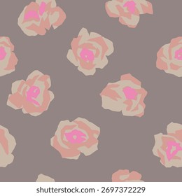 Vector estilo mínimo rosas ilustración patrón de repetición sin fisuras