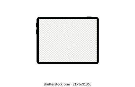 Vector minimal tablet icon isolated on transparent background