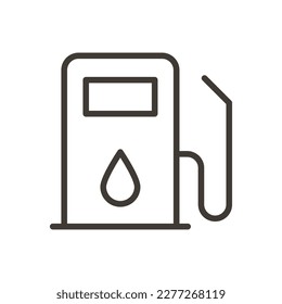 Vector minimal thin line icon outline linear stroke illustration of a gas station