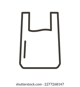 Vector minimal thin line icon outline linear stroke illustration of a plastic disposable bag