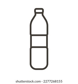 Vector minimal thin line icon outline linear stroke illustration of a bottle of water or soda