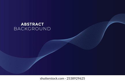 Fundo de linha ondulada mínima do vetor. Tecnologia digital de linha de fluxo abstrata, onda de partícula suave. fundo abstrato com onda