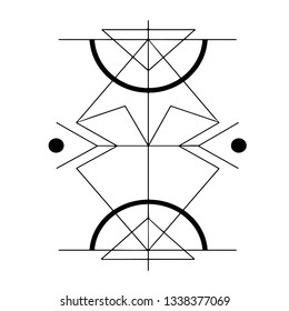 Vector minimalism, geometry, hipster design elements. Vector isolated line icon. Tribal elements, aztec stile, tribal art, ethnic collection, tribal design isolated on white background.