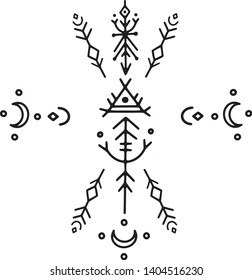 Vector minimalism, geometry, hipster design elements. Vector isolated line icon. Tribal elements, aztec stile, tribal art, ethnic collection, tribal design isolated on white background.