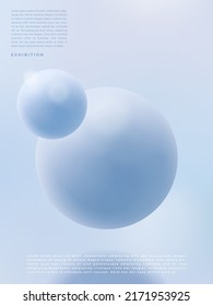 Ball de abstracto vectorial minimalista, afiche de esfera o planeta, portada de libro o fondo de publicidad. Aqua y Light Blue.	
