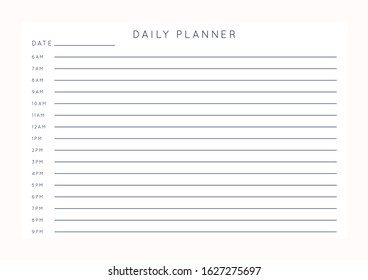 Vector minimalist abstract planner.Modern female organizer in pastel pink rose colors.Daily, weekly, monthly planner template.Blank printable horizontal notebook page.Paper sheet size A4.