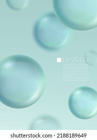 Vector Minimalist Abstract Water Bubbles Poster, Book Cover or Advertisement Background. Light Blue.	