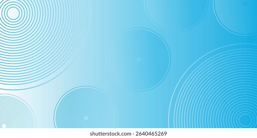 vector minimalist banner background, pastel colorful, blue and white gradations. Circle effect style geometric abstract for banner and cover