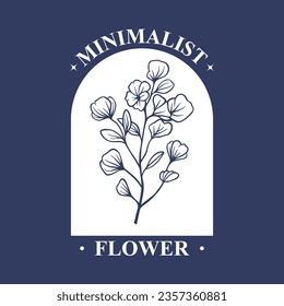 Vector of minimalist and beauty floral hand draw style