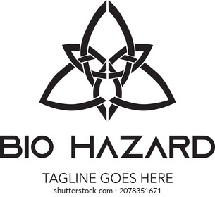 Vector Minimalist Bio Hazard Logo Isolated On White Background