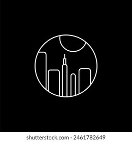 vector minimalist building logo, for branding needs or anything related to residences, offices, buildings and so on