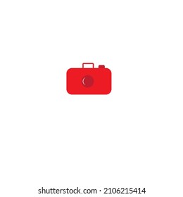 Imagen de clip de cámara o logotipo de cámara minimalista de vectores