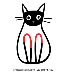 Vector minimalist cat illustration artwork

