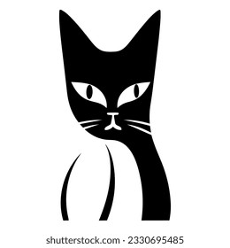 Vector minimalist cat illustration artwork

