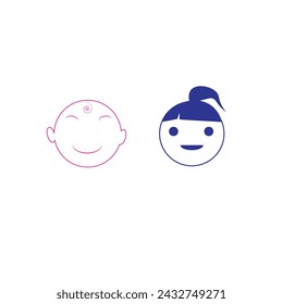 Vector Minimalist Kinderlogo oder ClipArt