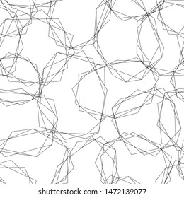 Vector minimalist crystals line seamless pattern. Illustration in Scandinavian style. Ideal for textiles, wallpaper, wrapping paper, fabric, etc.